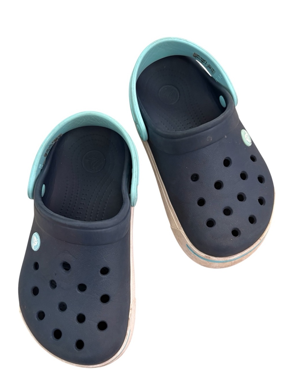 CROCS Kids Navy with Light Teal Strap Classic Clog